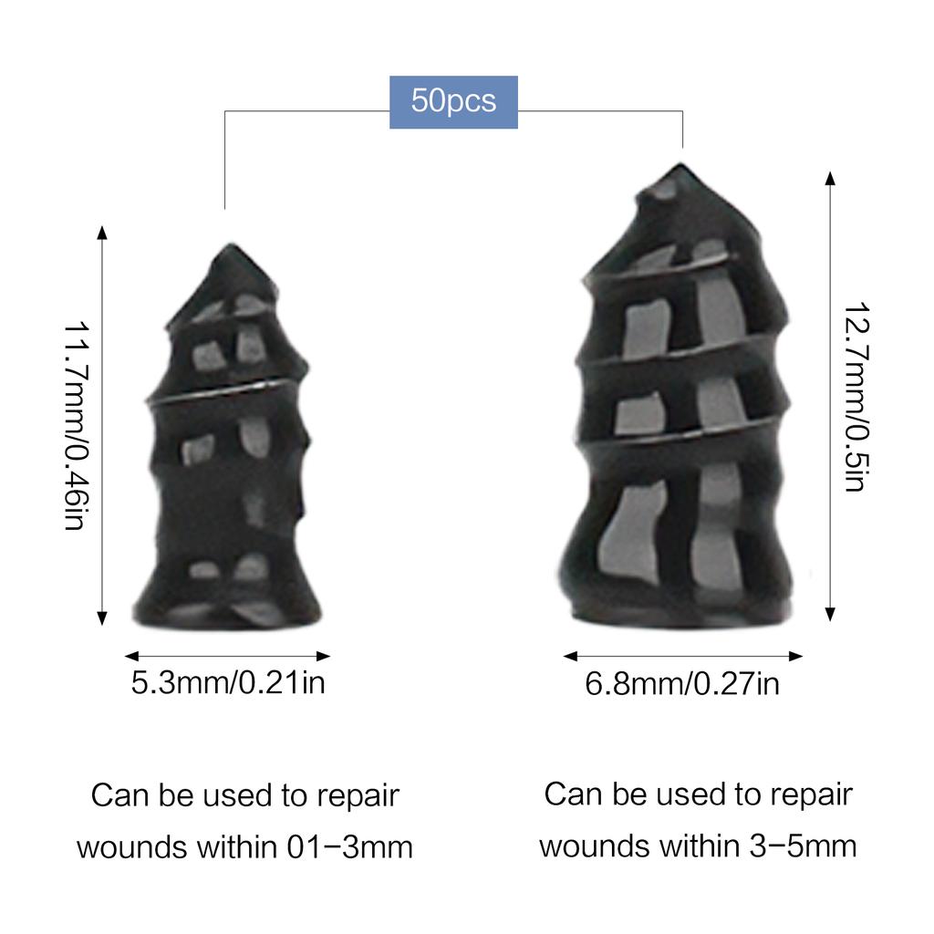 100pcs Vacuum Tire Repair Nails Rubber Pegs Scooter Bike Rubber Nail Puncture Fix Kit MTB Road Bicycle Emergency Patch Tools