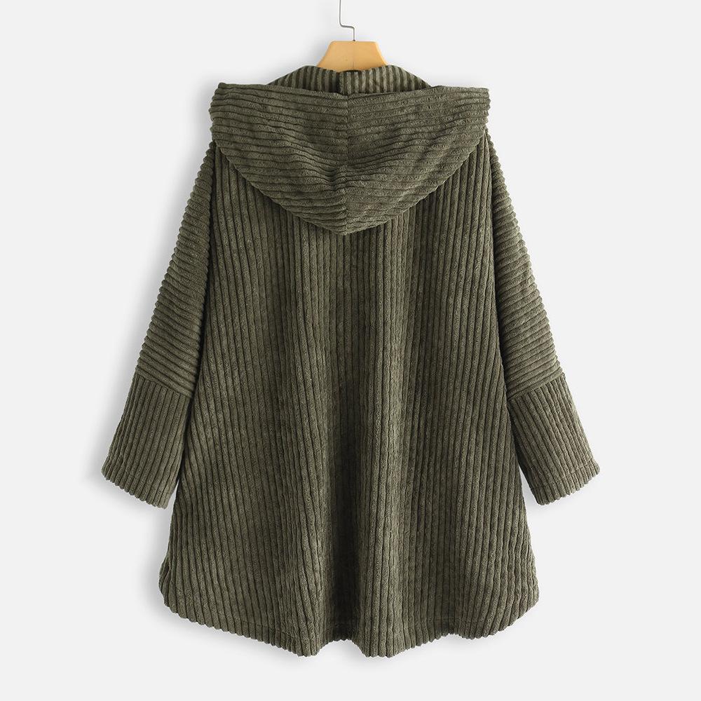 Fashion Corduroy Jacket Women's Spring and Autumn Korean Simple Single Breasted Long Sleeve Lapel Solid Jacket