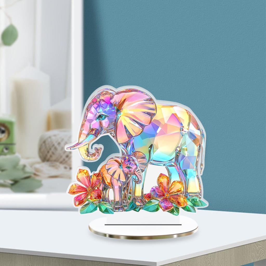 2D Animal Figurine Statue Gift Table Ornament Tabletop Sign Acrylic Desktop Plaque for Decorative Indoor Office