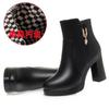 Fashion boots autumn and winter super high heels short boots women's short tube women's boots with fleece women's cotton leather