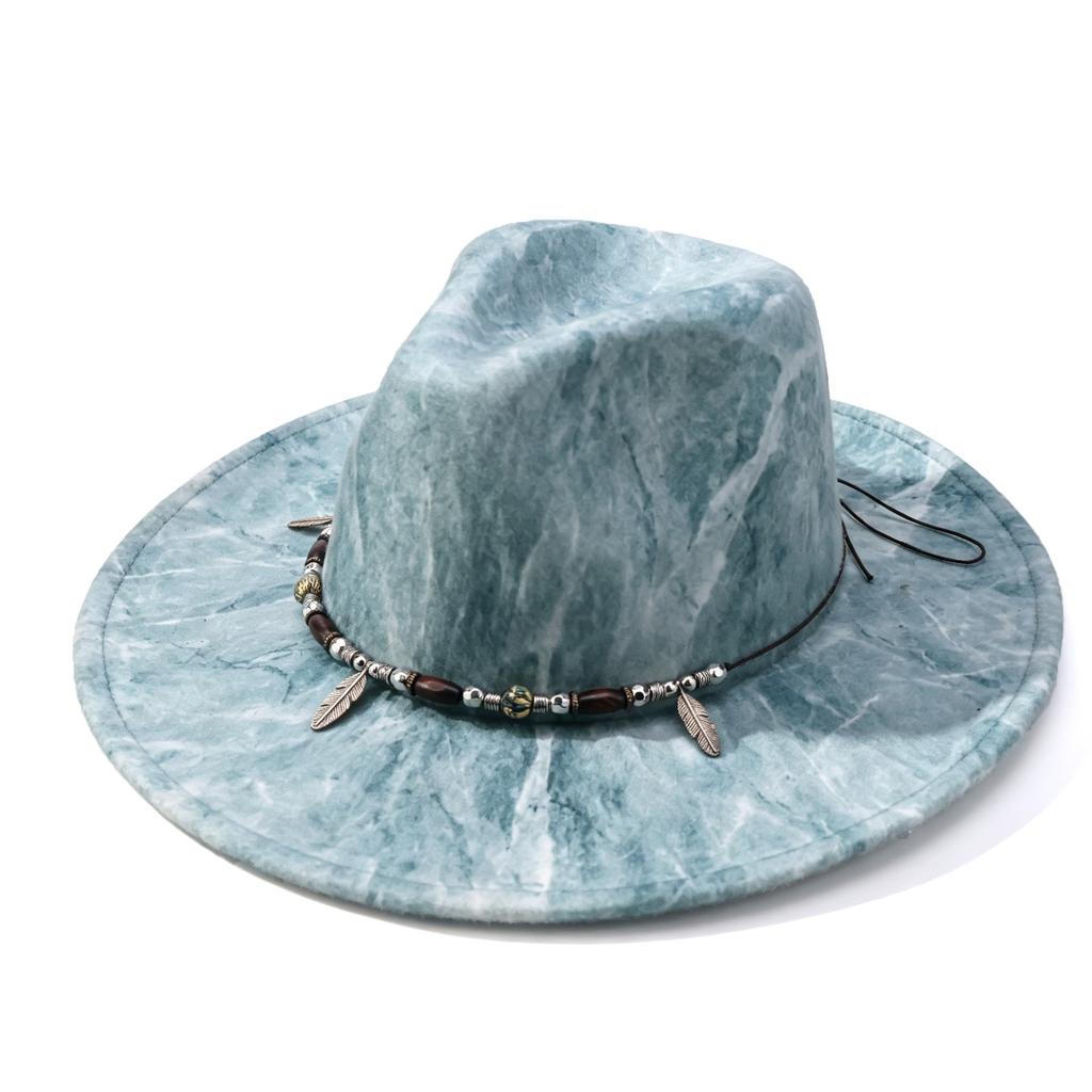 Hot-selling Retro Tie-dye Western Denim Hat High-end Accessories New Fashion Versatile Denim Hat Trend