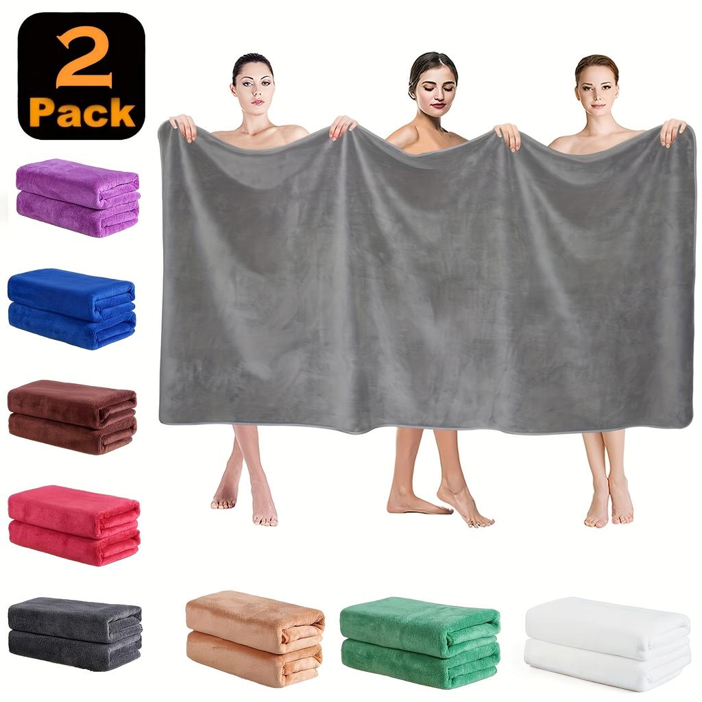 2pcs Oversized Luxury Bath Towel Set - Ultra-Soft, Thickened, Absorbent, Fast-Drying, Fade-Resistant, Versatile Towels for Bath,