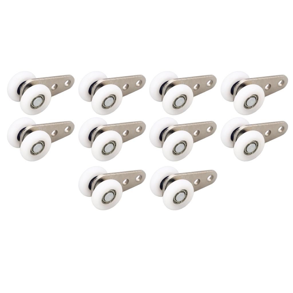 10PCS 23mm Nylon Pulley Stainless Steel Bracket Hanging Wheel Roller for Sliding Door Window White