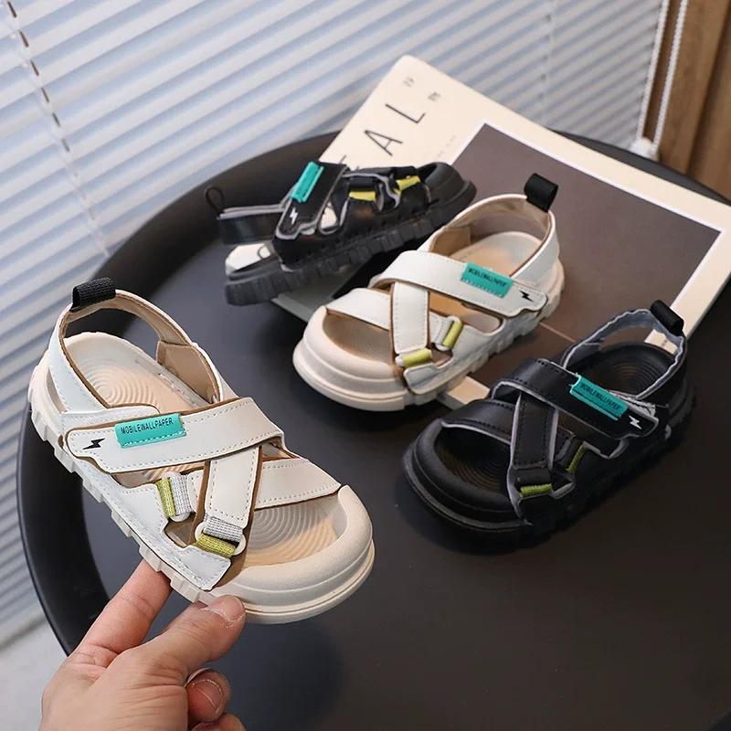 Children's Sports Sandals with Soft Sole and Anti-Collision Toe Cap Sandals, Summer New Style Beach Shoes for Boys and Girls