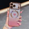 Applicable To Apple 11promax Magnetic Suction 11plus Electroplating Transparent 11 Love Gradual Change Glitter Mobile Phone Case 11 Anti-drop