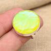 Anillo de plata de ley 925 con piedra preciosa de ópalo triplete australiano amarillo hecho a mano