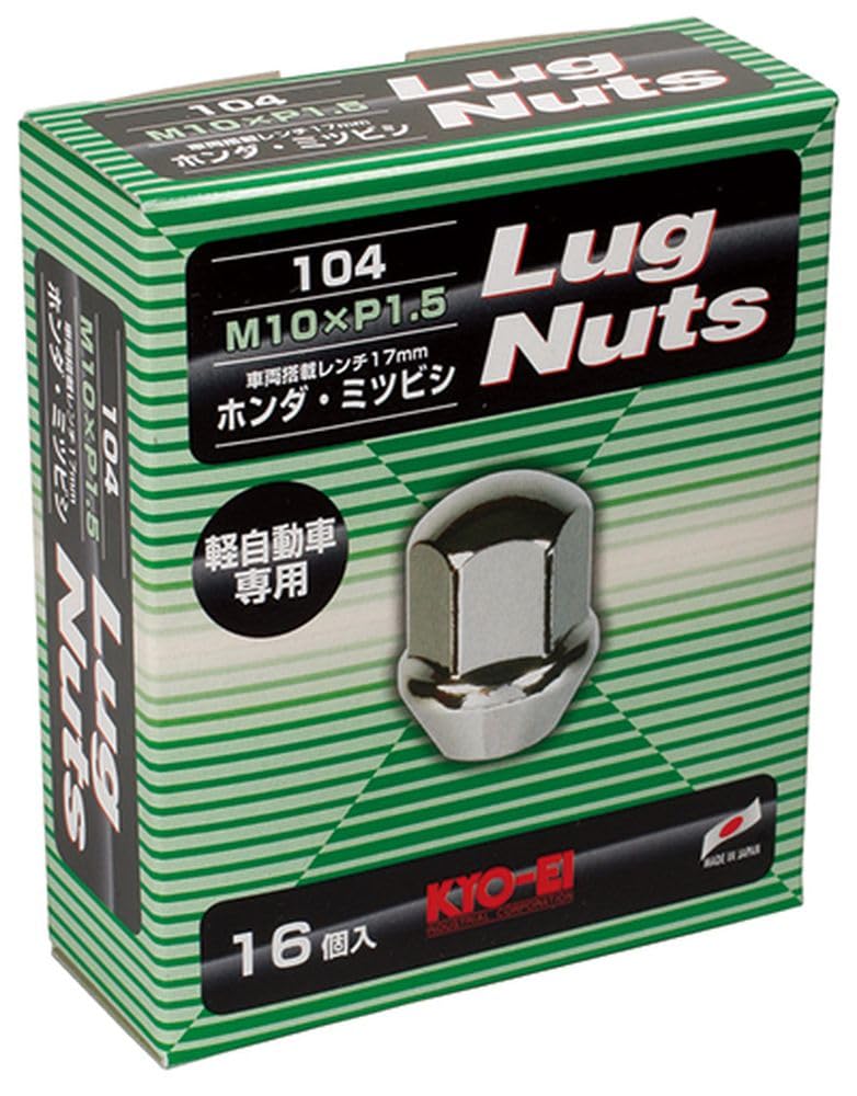 Lug Nuts M10 x KYO-EI [Quantity 16] [Bag Type, 17HEX] P1.5, 104-16P