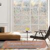 Window Privacy Film Rainbow Static Cling Stained Glass Film Window Covering Sticker Non-Adhesive Removable Reflective Window Vinyl, Anti-UV Sun Blocke