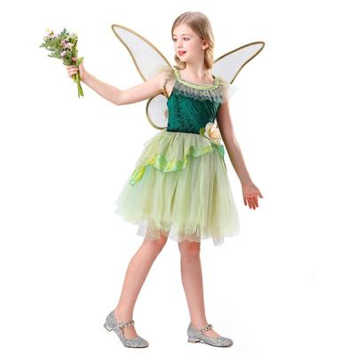 Día del Niño niñas vestido tutú de princesa muestra disfraces flor de bosque hada elfo vestido con alas