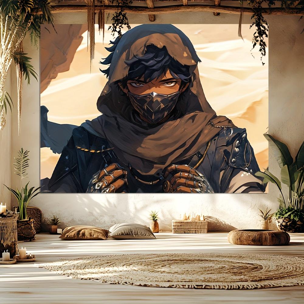 Mysterious Metal Figure Background Wall Cloth-Modern Reusable Polyester Tapestry Living Room Party, Decor 100X70CM