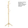 Wooden Freestanding Coat Rack Heavy Duty Adjustable Coat Tree Hallway Entrance Living Room Bedroom Hats Coats Scarves Handbags Hanger Stand