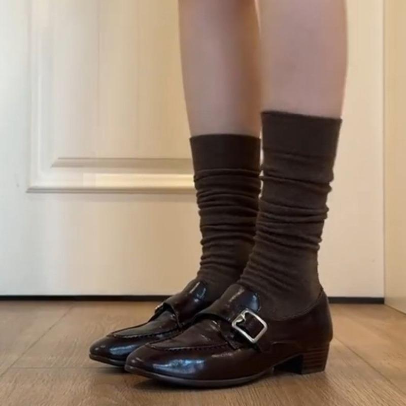 Anti-slip Shoes - New Style Women's Round-toe Shoes with Thick Heels, Single Sole