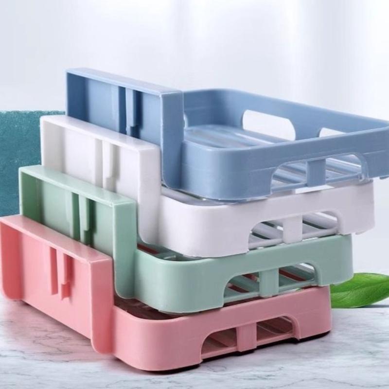 Self Adhesive Wall Mounted Soap Dish Holder With Drainage No Drilling For Bathroom Kitchen Sink