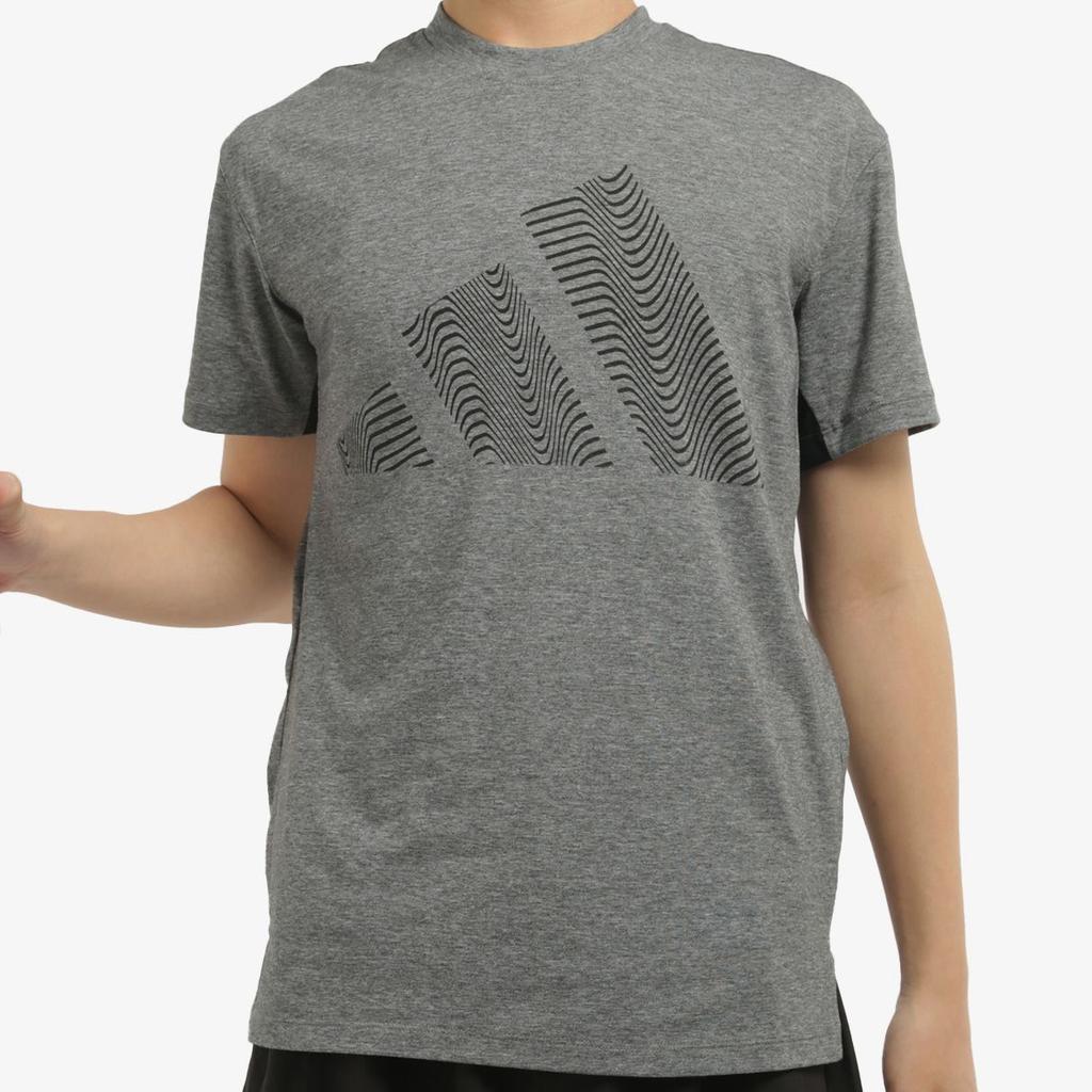 Adidas Three-Bar Logo Print Short Sleeve T-Shirt Men Tops Black GR7070