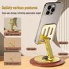 Luxury Gold Rotating Wooden Base Phone & Tablet Holder – Decompression Metal Design