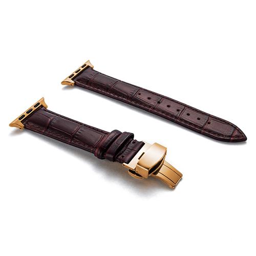 Leather strap for Apple watch band 44mm 40mm 45mm 41mm 49mm 42mm 38mm Butterfly buckle Bracelet iwatch serie 3 5 6 se 7 8 ultra