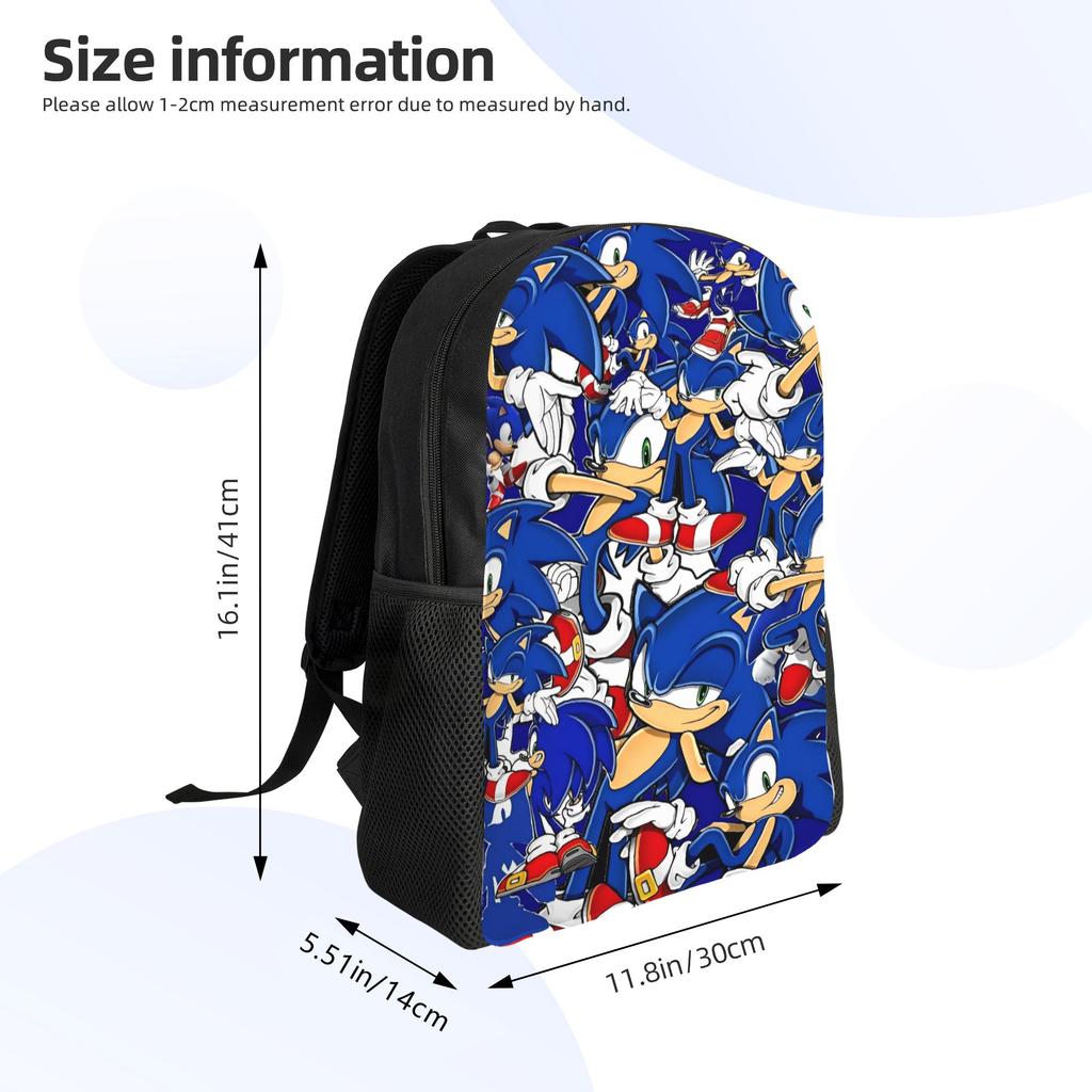 Sonices the H-Hedgehogs Backpack  Travel Backpacks Male Streetwear School Bags Colorful Print Rucksack