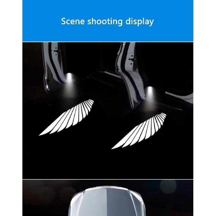 Car Welcome Light Car Door Light Sensing Angel Wing Car Projector Atmosphere Decoration Modified Car Door Welcome Light Neon Lights 4