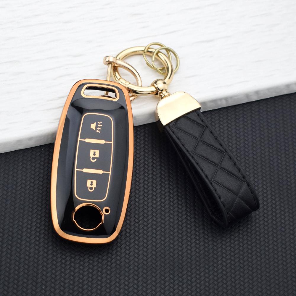 TPU Schlüsselhülle Halter für Nissan Qashqai J12 Juke Teana X-trail T33 Kicks Altima Ariya 3 Tasten Weiche Schale Fob Abdeckung Schlüsselanhänger