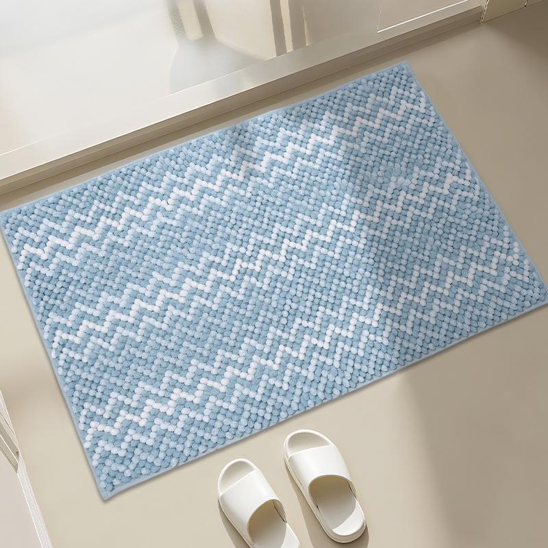 Wavy Chenille Water-Absorbent Anti-Slip Floor Mat for Bathroom and Entryway 40x60 cm