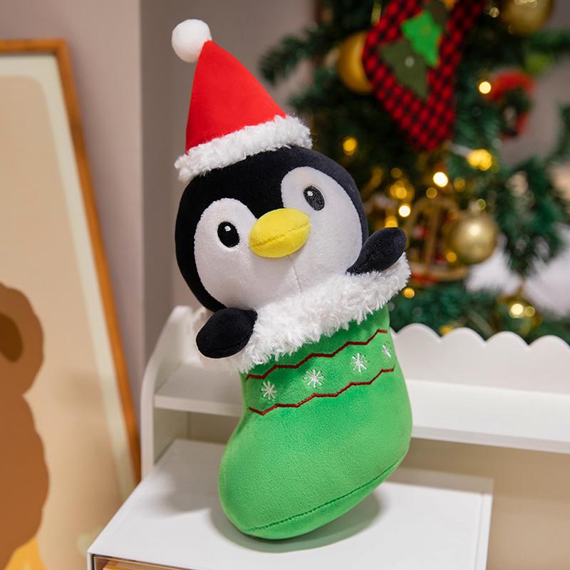 25CM Christmas Plush Toy Santa Claus Soft Doll Christmas Decoration Christmas Tree Socks Christmas Gifts for Boys Girls