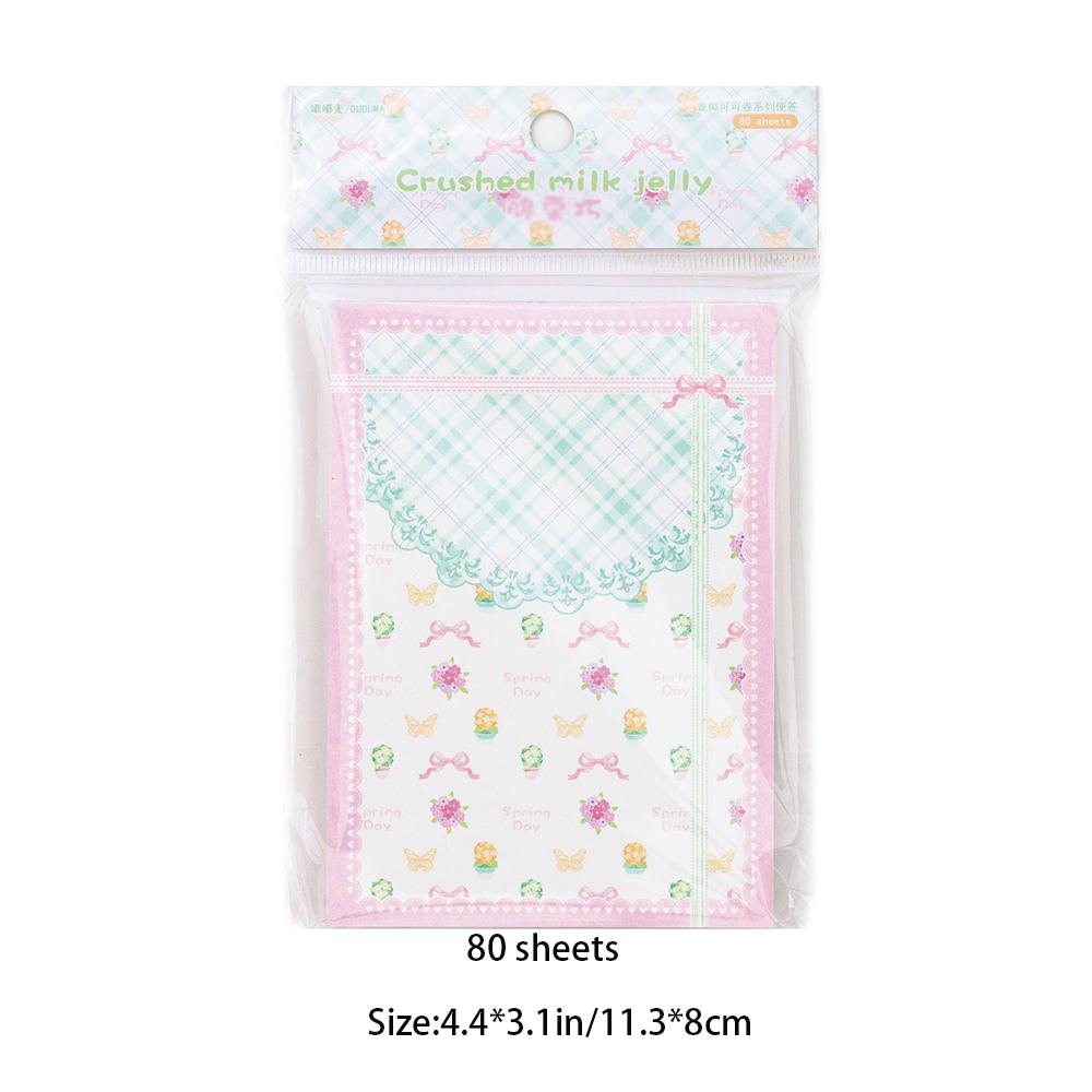 80 sheets Fragmented pastoral style sticky note paper, European and American floral style hand tent base material