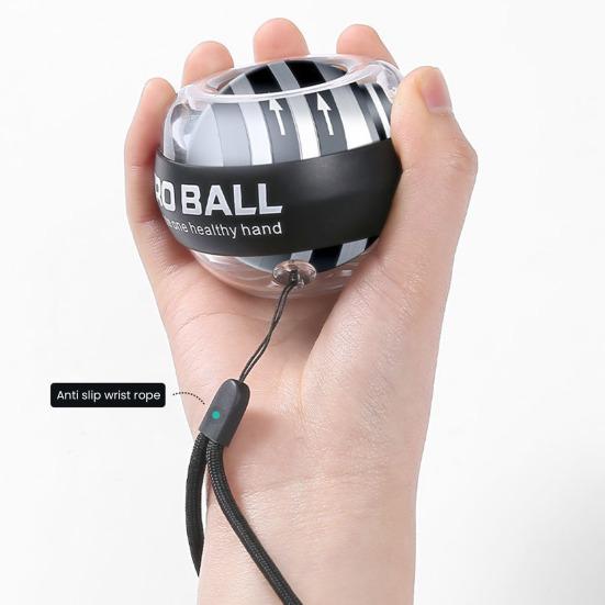 Auto-Start Wrist Ball Exerciser Adjustable Resistance Forearm Trainer Strengthener Torque Ball with Light Muscle Joint Exercise Gyro Ball Hand