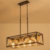 Oeny Vintage Industrial Solid Wood 5-Light Pendant Lamp