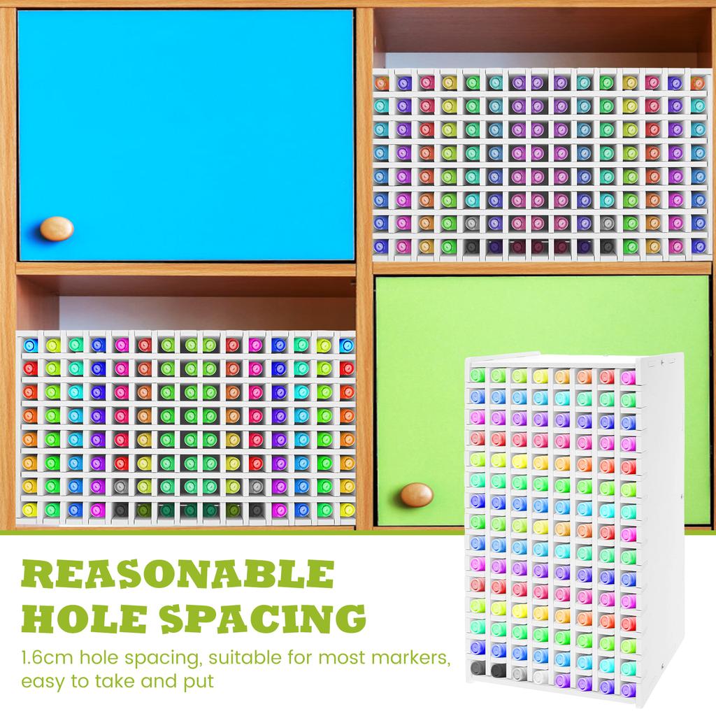 Art Marker Rack 120 Holes Paint Brush Marker Holder for Home Hobby Marker Holder Organizer Dustproof Marker Organizer Art Marker