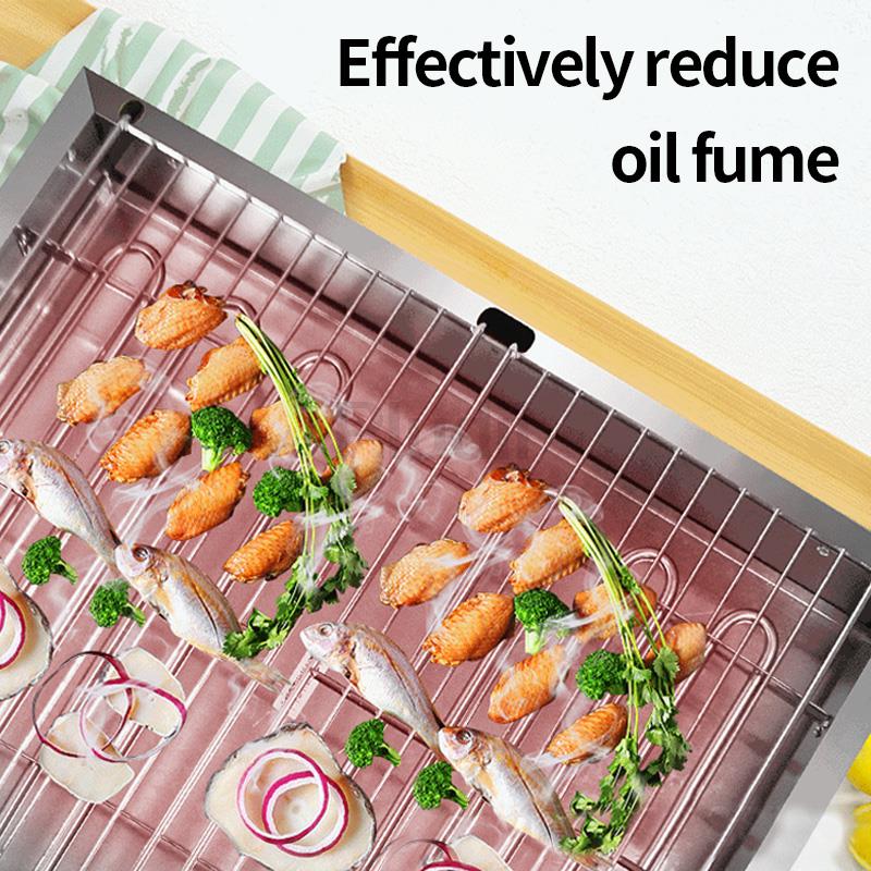 Dual Control Electric Stainless Steel Barbecue Oven Household Electric Pan Multifunctional BBQ Oven Smokeless Barbecue Pot