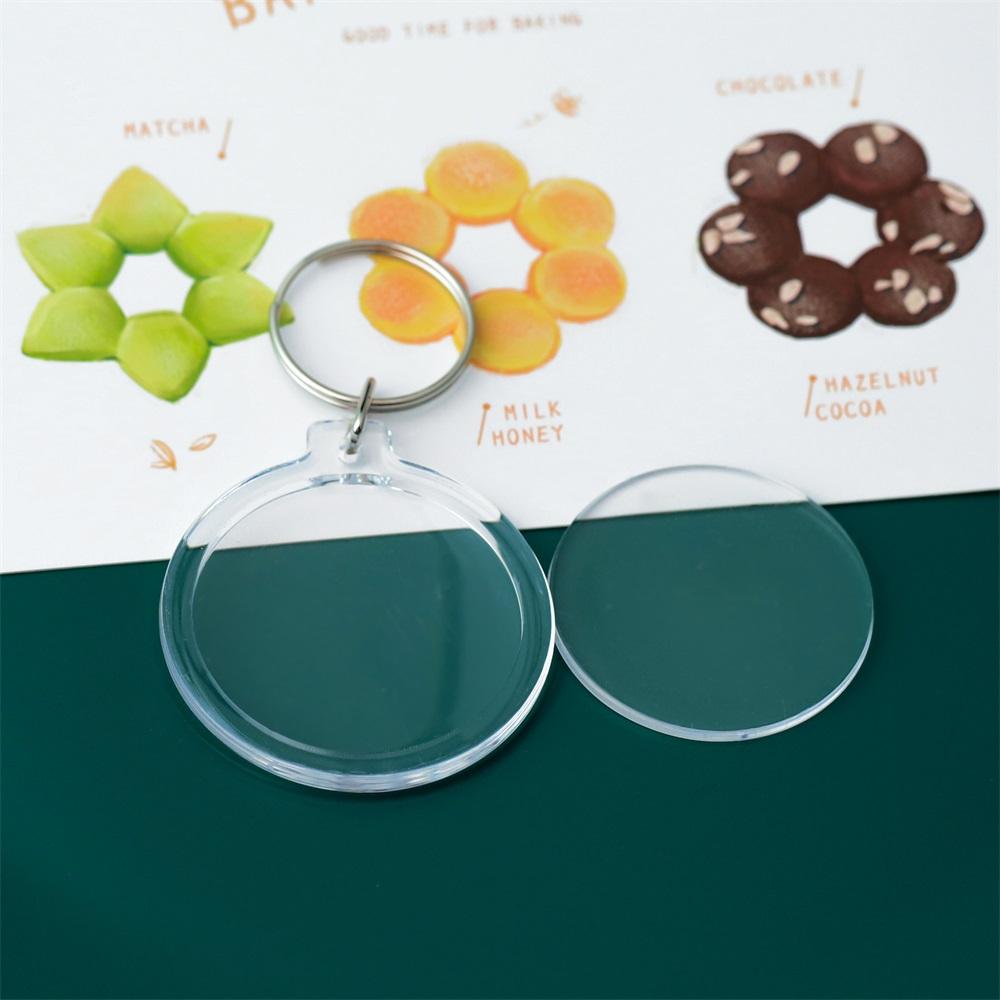 2-5Pcs/Pack Transparent Rectangle Blank Acrylic Insert Keychain Photo Picture Frame Keyring Holder DIY Split Ring KeyChain Gift