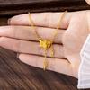 Minimalist Rose Tassel Clavicle Chain: Elegant, Non-Fading Vietnam Gold Necklace for Women