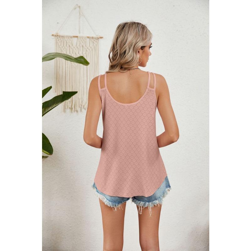 YYFS Women's Fashion Casual Summer Spring Solid Color Print Sleeveless V-Neck Blouses & Shirts