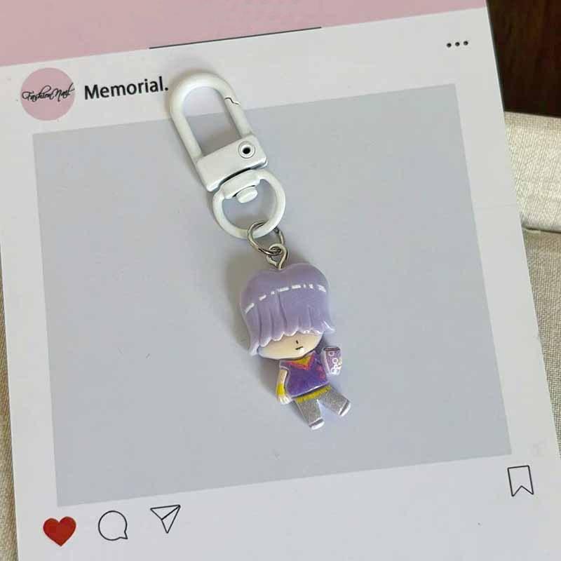 4/8 Stück Niedlicher Kpop Dämonenjäger Schlüsselanhänger Cartoon Anime Harzpuppe Dekorativer Anhänger Rucksackdekoration Schmuckzubehör Geschenk