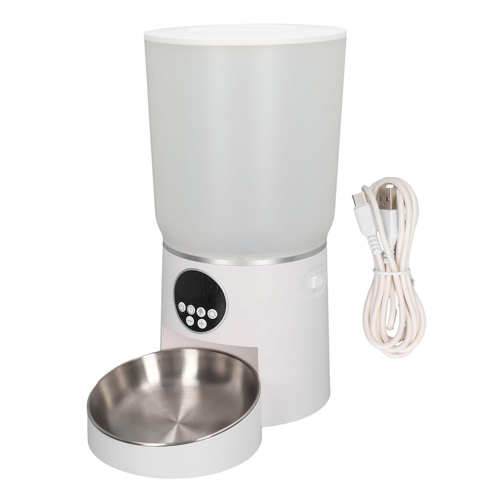 

Автоматические кормушки для домашних животных Smart Timing 5L Dual Power Support, дозатор корма для кошек для дома, черная кнопка белый