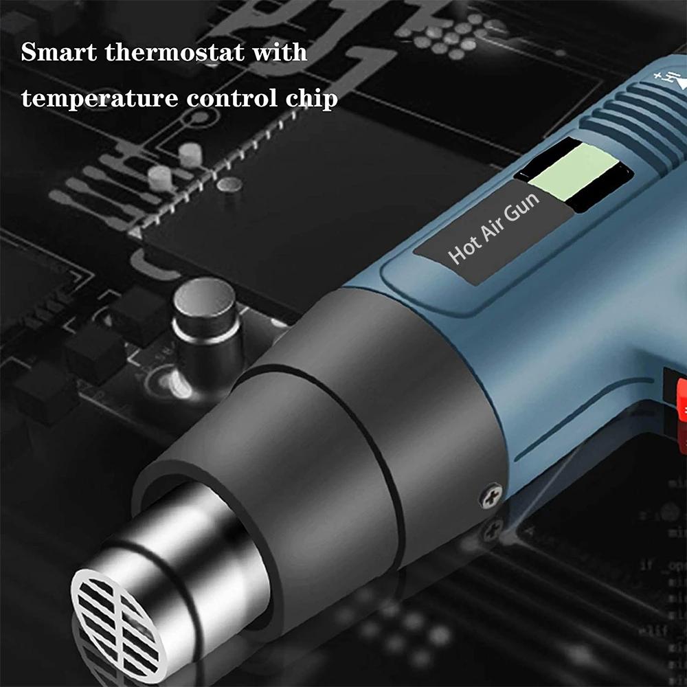 2024 NOVÝ 2000W Horkovzdušný fén Horkovzdušná pistole Fén pro pájení Termovzdušná pistole Smršťovací balicí nástroje s 300 ks drátových konektorů