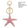 Keychain Pendant Rhinestones Inlaid Starfish Design Key Chain with Lobster Clasp Bag Charm Backpack Accessory