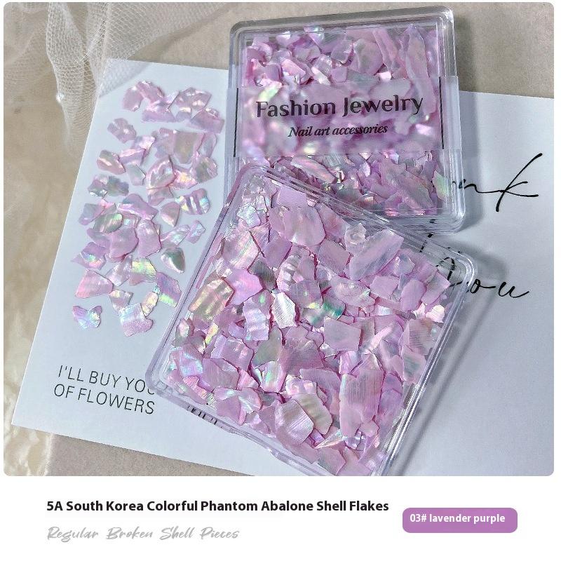 Nail Art Symphony Abalone-Muschelblatt, fein poliert, mittlere Größe, Farbe, ultradünn, Aurora Symphony, natürliche Muschel-Pailletten-Dekoration