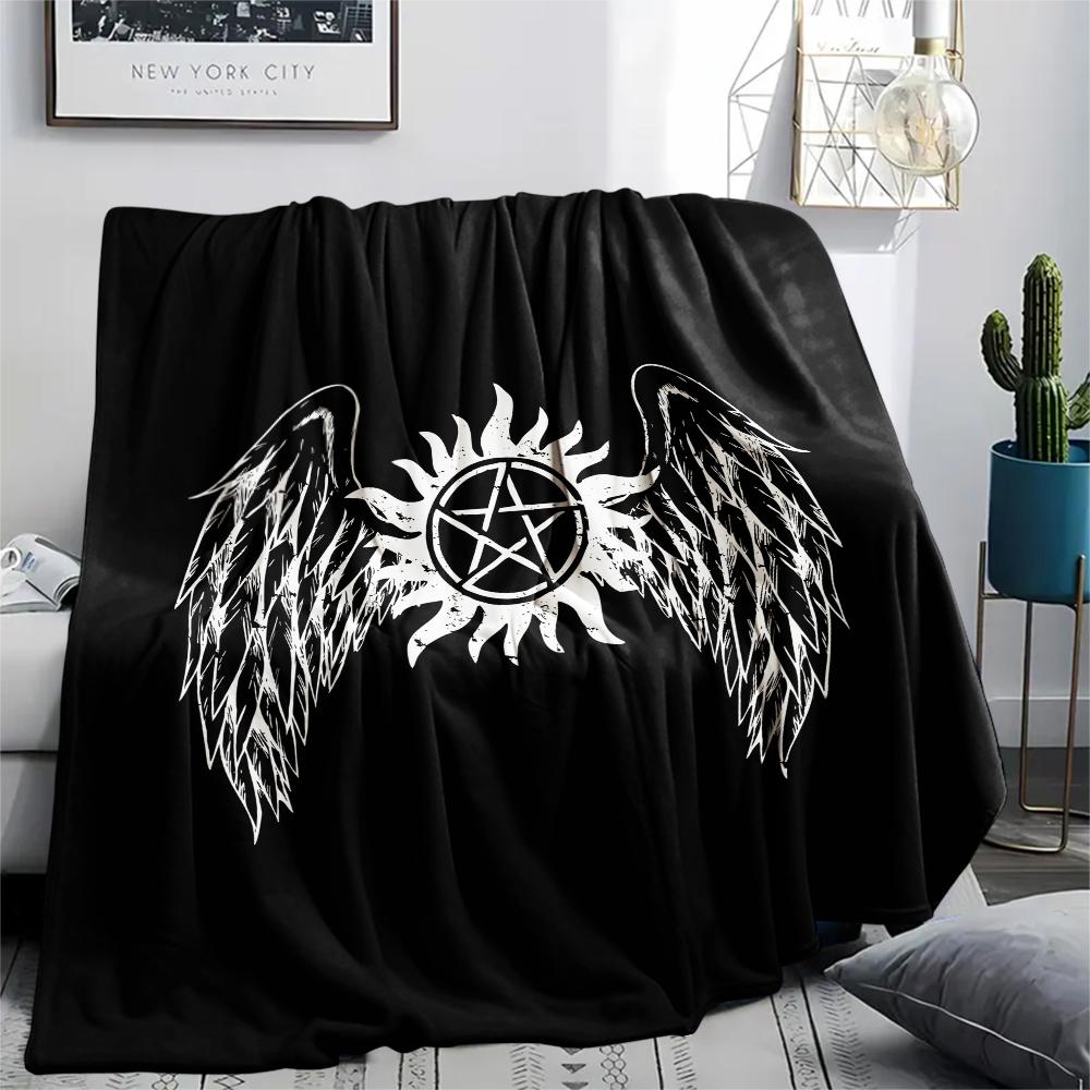 1 st Dean Winchester Tryck Flanellfilt, Högkvalitativ Alla Årstider, Heminredning, Värme och Komfort, Perfekt för Julklappar