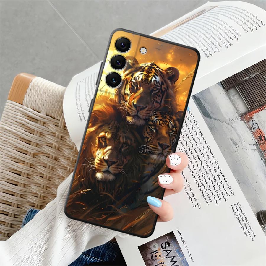 Weiche Handyhülle mit Tiger- und Leopardenmuster für Samsung Galaxy A25 A71 A24 A55 A51 A73 A22 A52 A36 A26 A72 A23 A53 A41 A35 A32 Galaxy A23 white