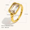 Square Zircon Cute Statement Creative Thin Ring Tarnish Free Jewelry Decoration Gold And Silver Inlay Zircon Gold Plated