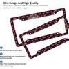 Cute Cherry License Plate Frames, 2 Packs Decorative License Plate Covers Red Car Accessories Aluminum License Plate Holder For Women Men