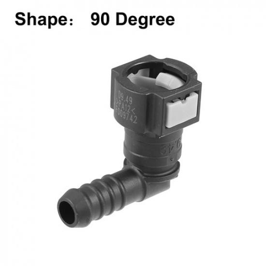 2pcs Fuel Line Quick Connect 90 Degree Barb Adapter Connector for 3/8 to 3/8 7mm