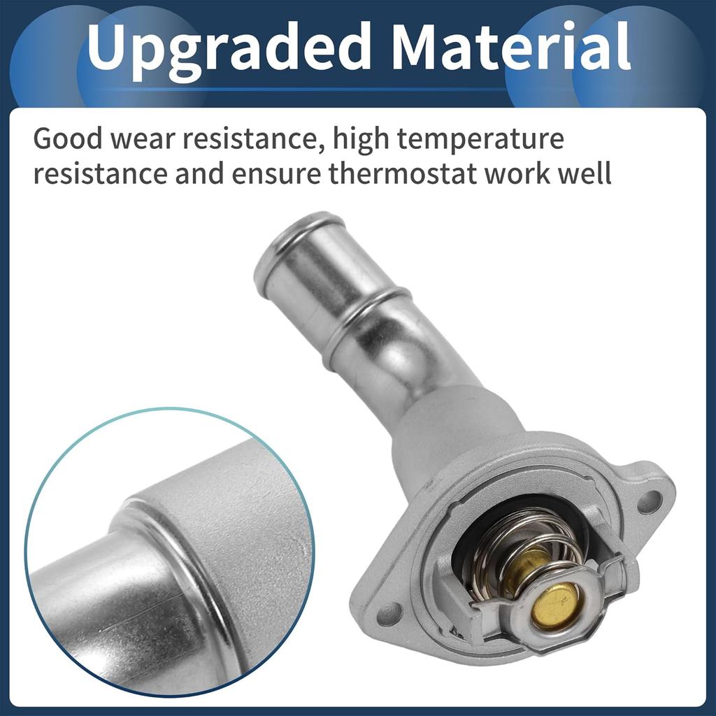 Aluminum Alloy Thermostat for Buick Rainier 4.2L 2004-2007 Engine Coolant Thermostat Housing Assembly for Chevrolet Trailblazer 4.2L 2002-2009 for