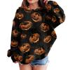 Kids Casual Halloween Print Hoodie for Holiday and Everyday Wear