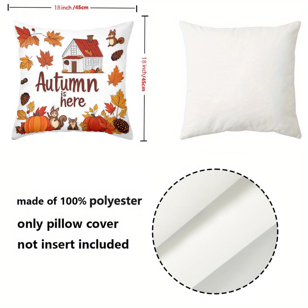 Autumn Themed Cushions With Fox Squirrel Pumpkin Polyester pillowcase, sofa decorative cushion cov Headboard Pillow