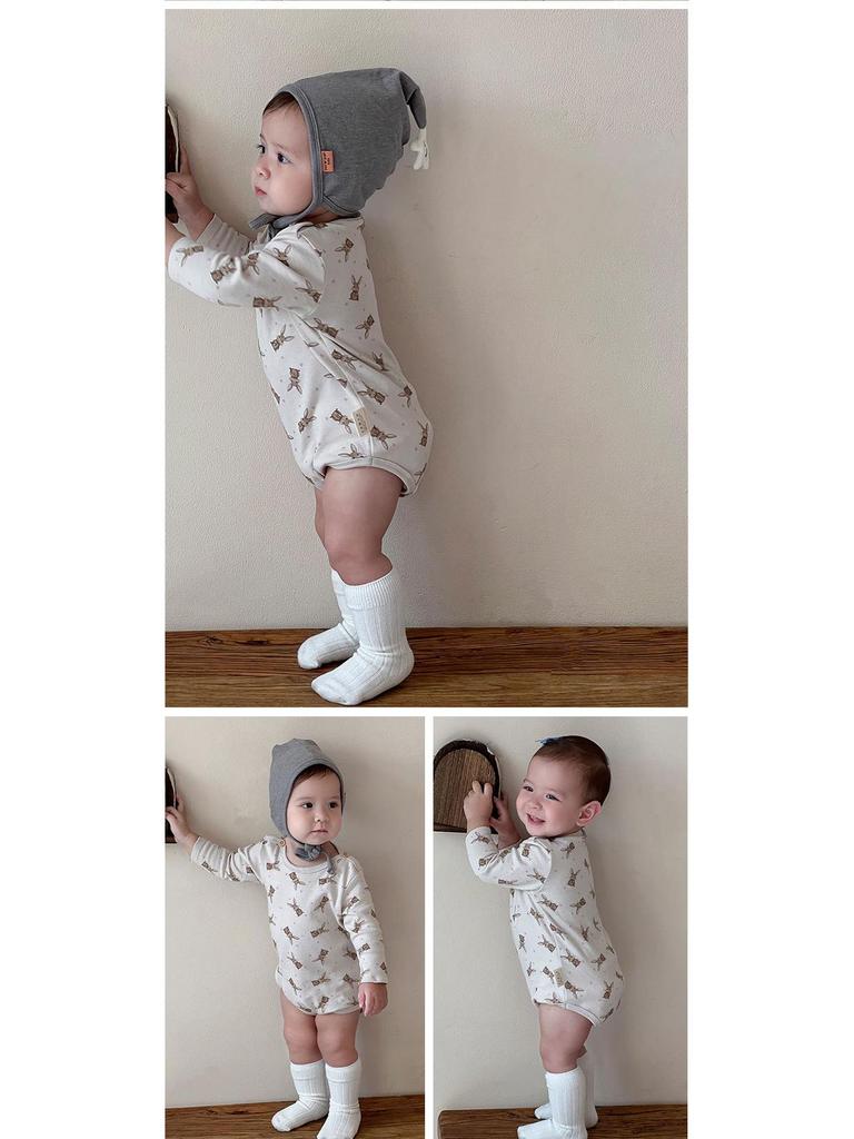BabyClothes Unisex A-Category Cotton Infant Bodysuit Set – 3-Piece Seasonable, Cute Cartoon Pattern Diaper Cover