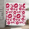 Stylish Red Lips Pattern Shower Curtain for Bathroom Decor Waterproof Fabric Hooks Included