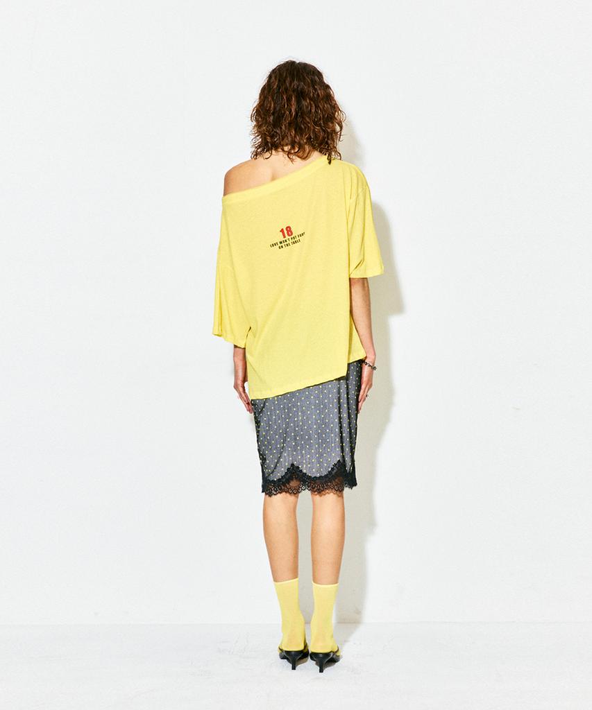 Haitaideupeulaengki Lace Ribbon Midi Skirt Gray