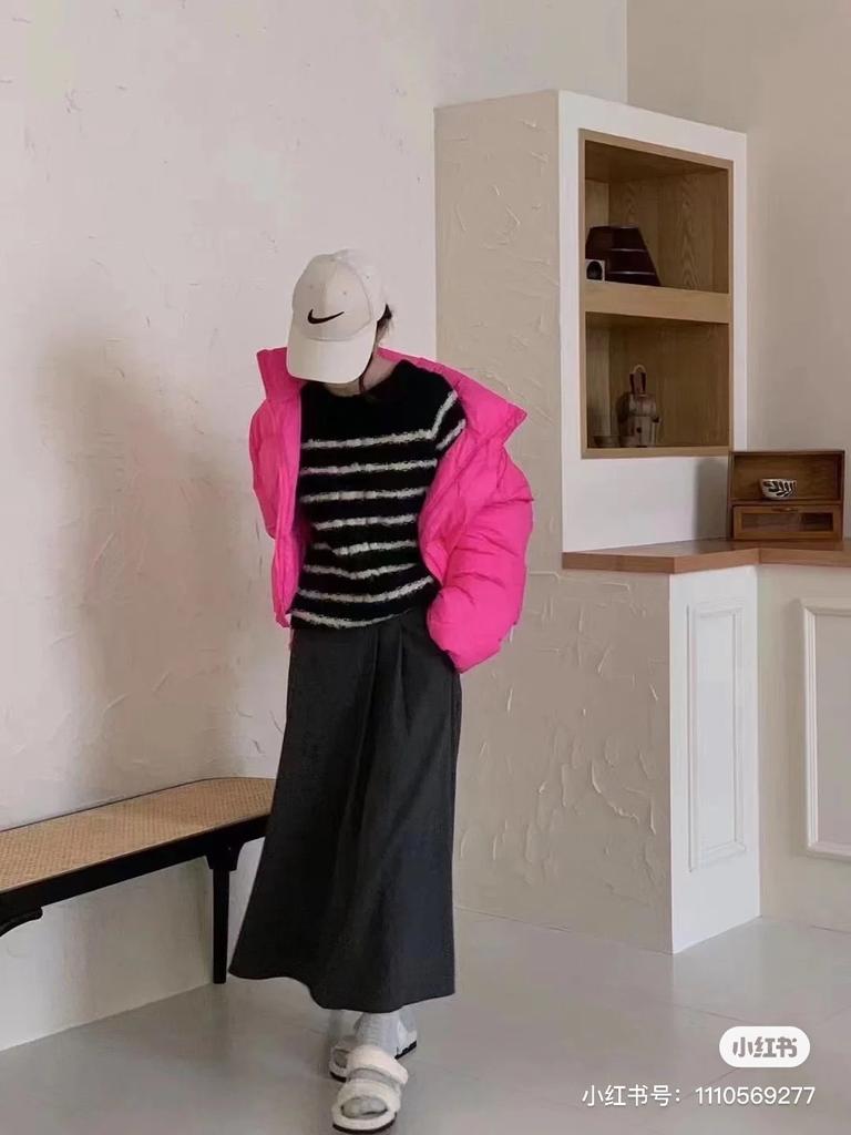 Down cotton-padded women's winter thickened small short cotton-padded women's loose cotton-padded jacket hooded bread jacket